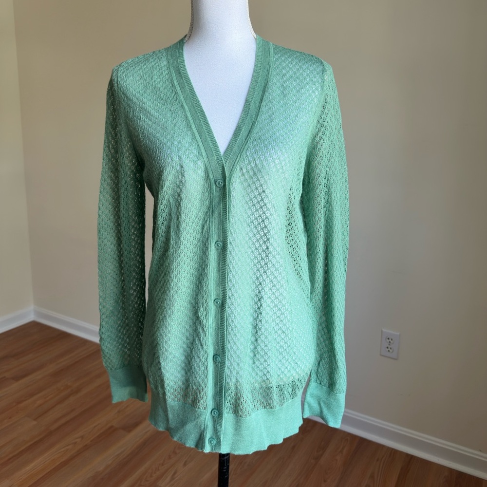 Ann Taylor || Women’s mint green Cardigan Sweater Sz L